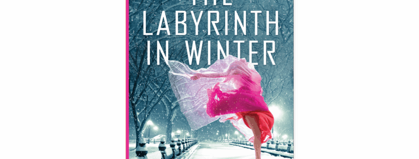 Book cover for The Labyrinth in Winter by Michael Jeffery Blair with snowy park scene.